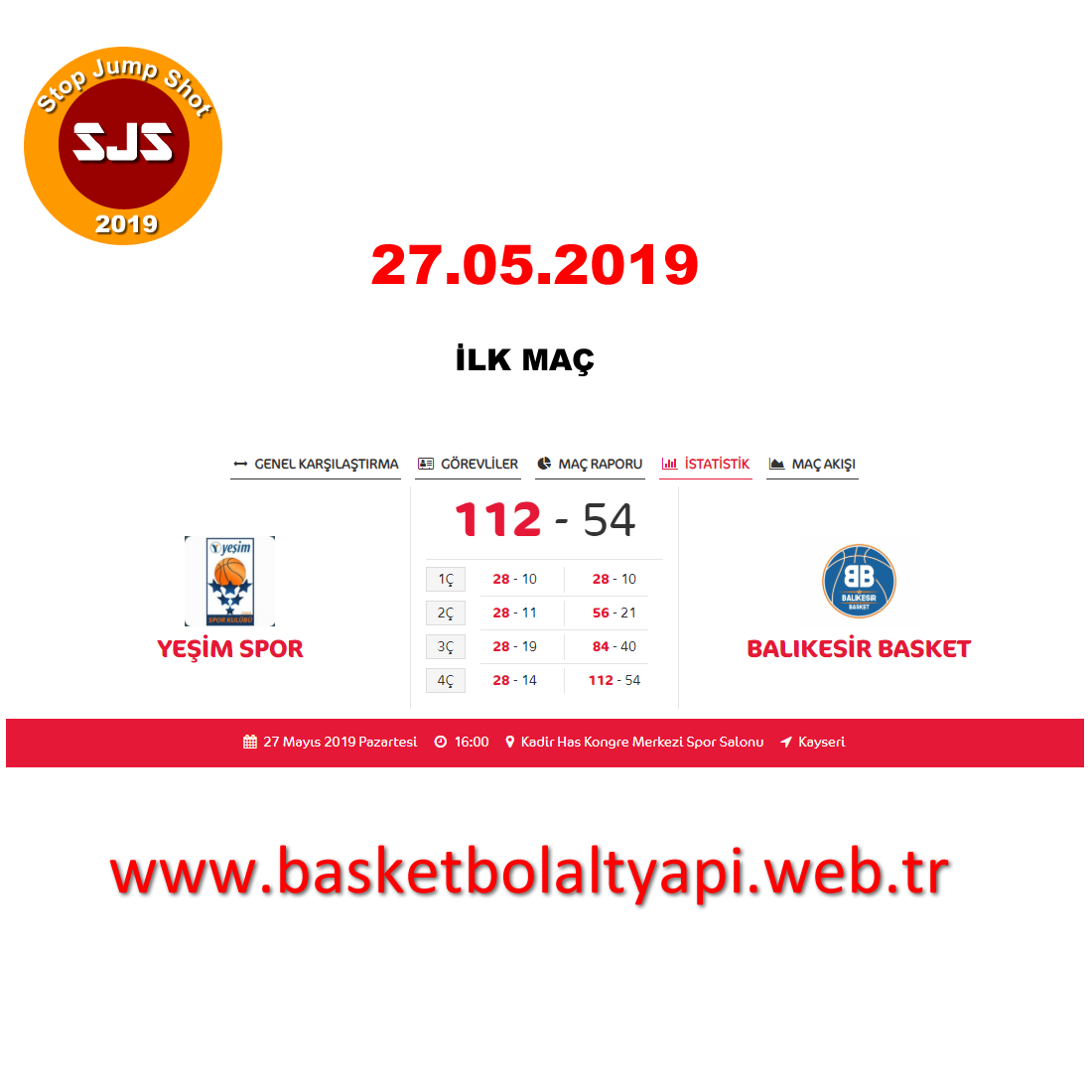 Yeşim Spor – Balıkesir Basket U18 Şampiyonası İlk Maçı